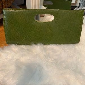 Leather clutch - Beautiful Green! Used item.